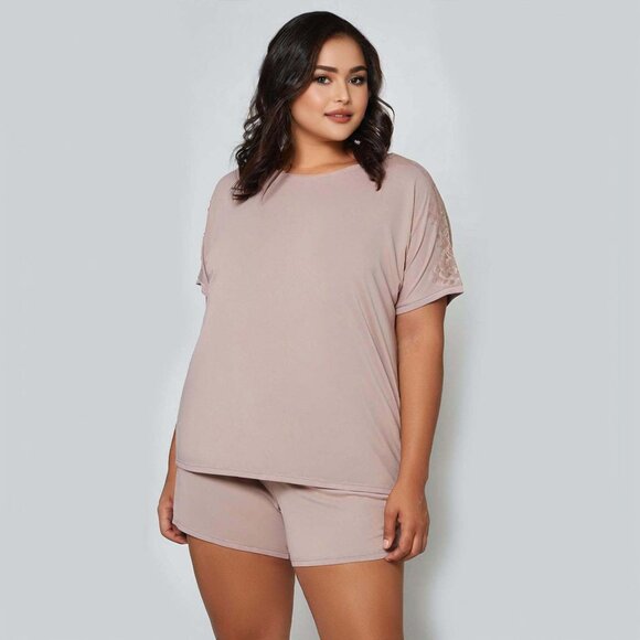 Soft Pajama Set with Pockets Womens Plus Size 2x Blush Color Loungewear - Picture 3 of 9